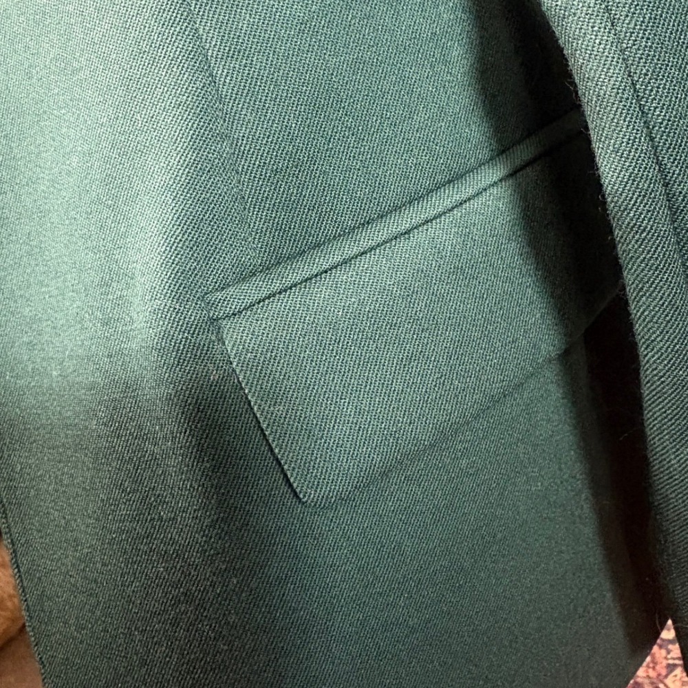 Pendleton Virgin Wool Blazer Dark Green Tailored Jacket Petite 4 - Picture 3 of 8